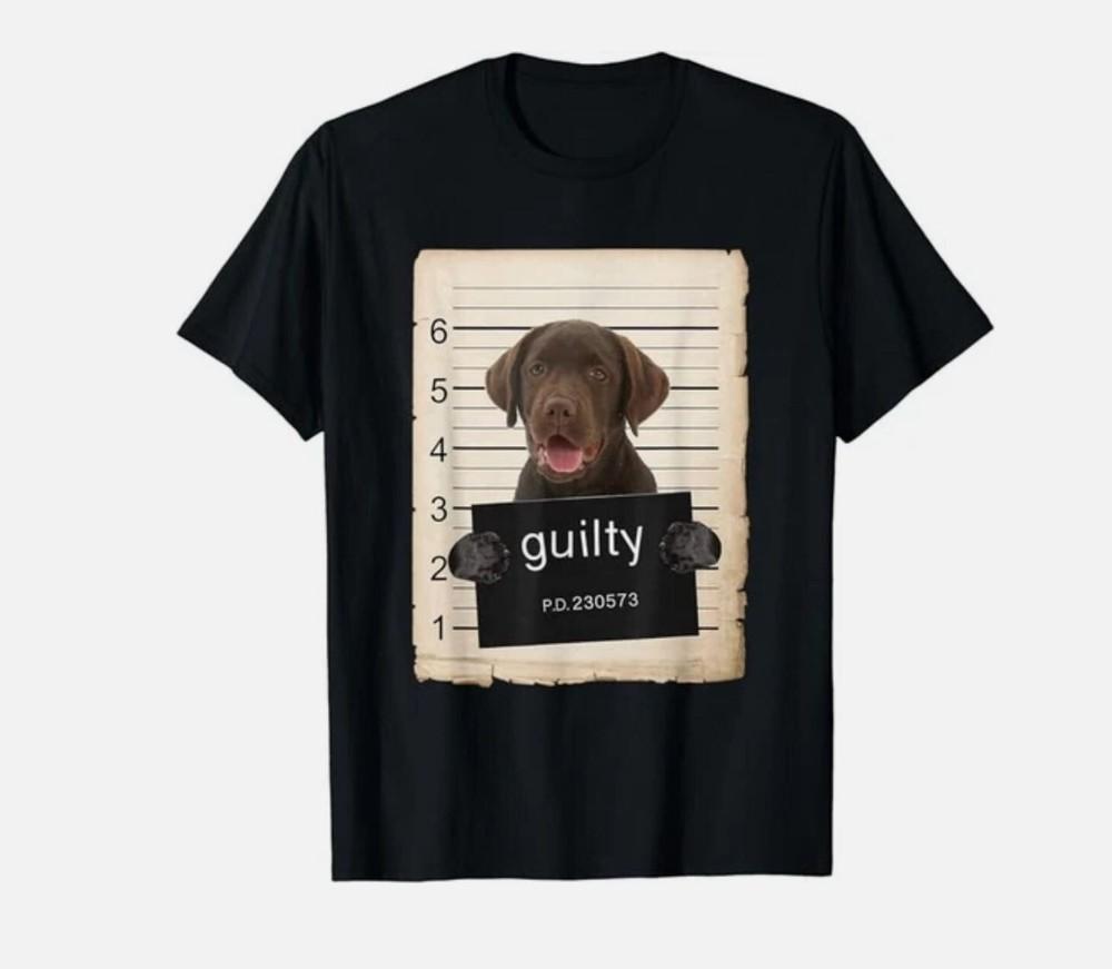 Шоколадный лабрадор-ретривер Собака фоторобот Плохая собака Подарок Унисекс Футболка Унисекс Футболка M