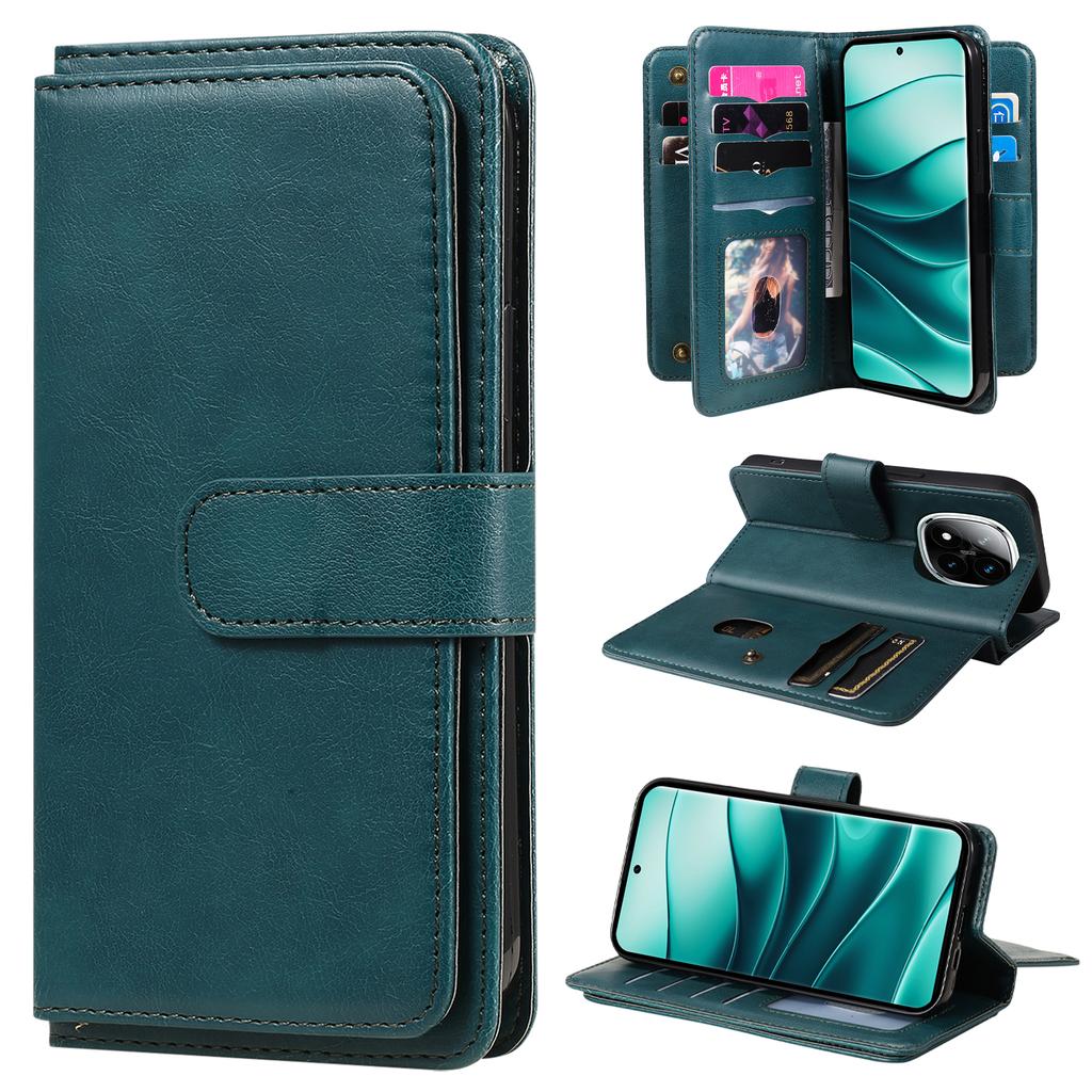 For Xiaomi Redmi Note 14 Pro+ 5G/Xiaomi Poco X7 5G/Xiaomi Redmi Note 14 Pro 5G Leather Case with 10 Card Holder Phone Cover Stand
