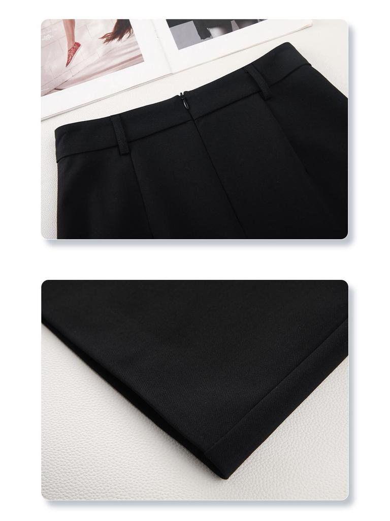 Petite Women's High-Waisted Midi Skirt - 2025 Spring/Autumn Straight Suit Bodycon Style
