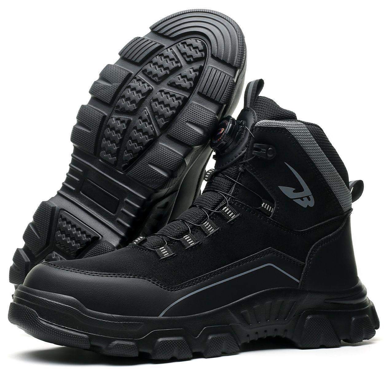 

Steel Toe Safety Boots Rotating Button Men Shoes Protection Waterproof Breathable Work Shoes for Men Anti Wear-resistant Static 48