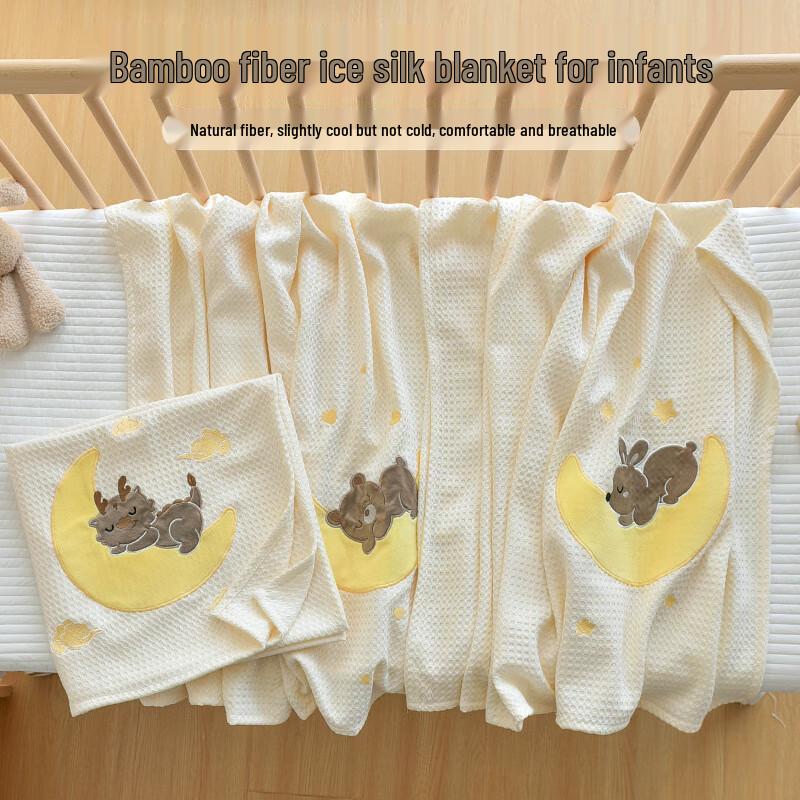 GPPNKC Baby Bamboo Fiber Waffle Cooling Blanket