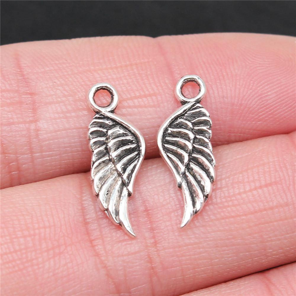 Small Angel Wings Charms Pendant Female Jewellery Bulk Ethnic Art Supplies