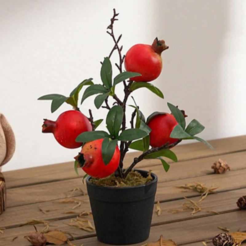 Artificial Plants Bonsai Fruit Tree Potted for Home Wedding Room Decor Flower Fake Fruit Potted Plants