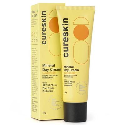 Cureskin Mineral Day Cream Sunscreen Matte Finish SPF 30 PA+++ | Broad Spectrum Sun (UVA, UVB & IR) Protection, 50 G (Pack of 1)