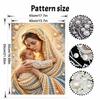 Holy Virgin and Child Pearl Bead Painting with Frame Shiny Canvas Art Creative Handmade Craft Desk Decor Gift for Religious Art Lovers