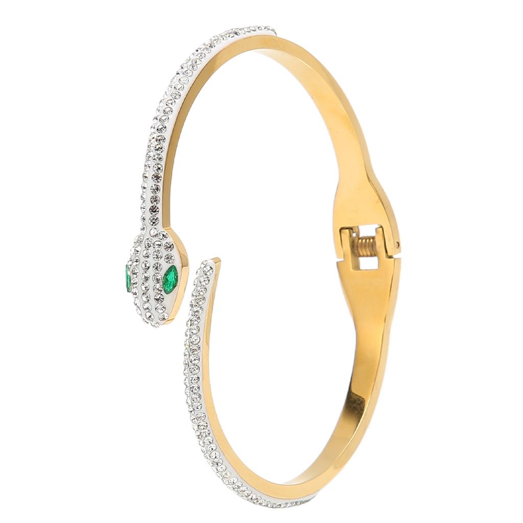 Open Clasp Hinged Bracelet Classic Embed Rhinestones Love Friendship Bracelet for Teen Her Him