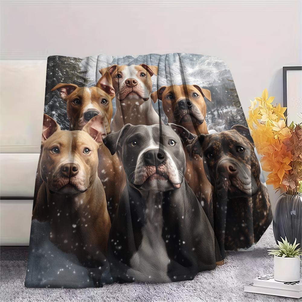 Pit Bull,pattern Flannel Blanket, High quality Comfortable for All Seasons, Home Decor, Warmth and Comfort, Perfect for Gifts.