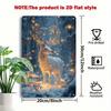 1pc 12x8 Inch Enchanted Deer Glowing Antlers Metal Tin Sign, Winter Snowy Forest Wall Art, Rustic Farmhouse Plaque for Home Bar Kitchen Decor