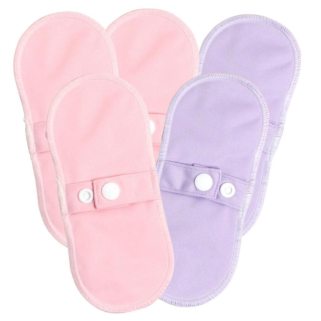 Cloth Cloth Panty Organic Cotton Pads, Liners, Liners, 5-Piece Set, 100% [Pink/Purple]