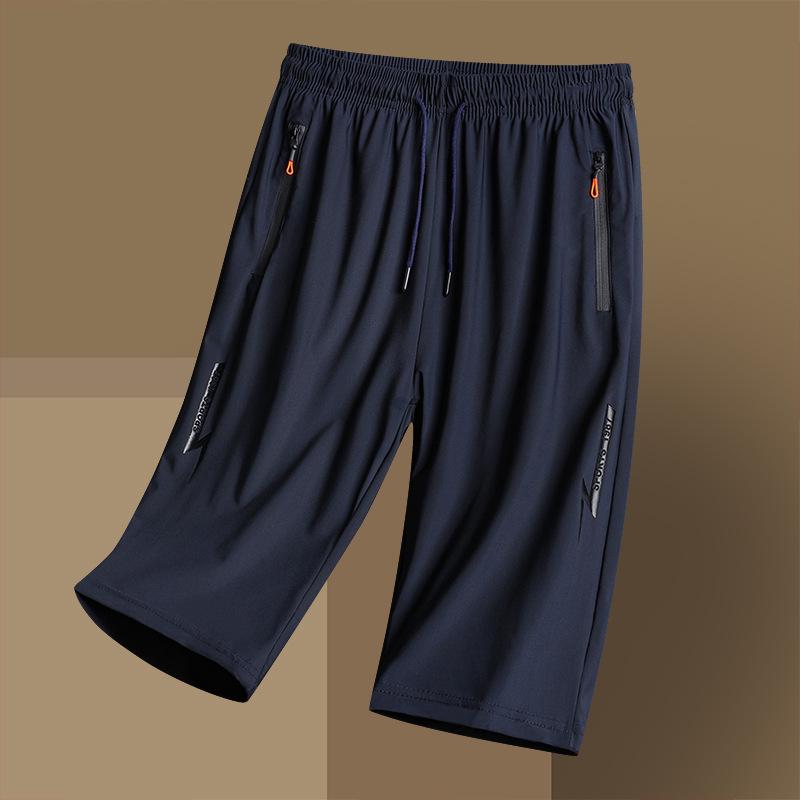 Męskie szorty sportowe Capri z nadrukiem błyskawic, szybkoschnące, z lodowego jedwabiu, rozmiar plus