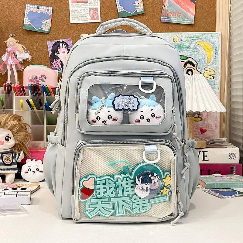 Schoolbag Japanese Transparent Second Dimensional Comic-Con School Bag Student Girl Cartoon Large Capacity Trend Visual Bar Pain Bag