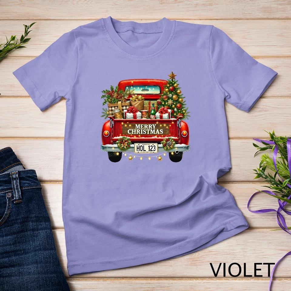 Vintage Truck -Christmas Cheer #4 Funny Christmas Shirt Unisex T-shirt 12 M