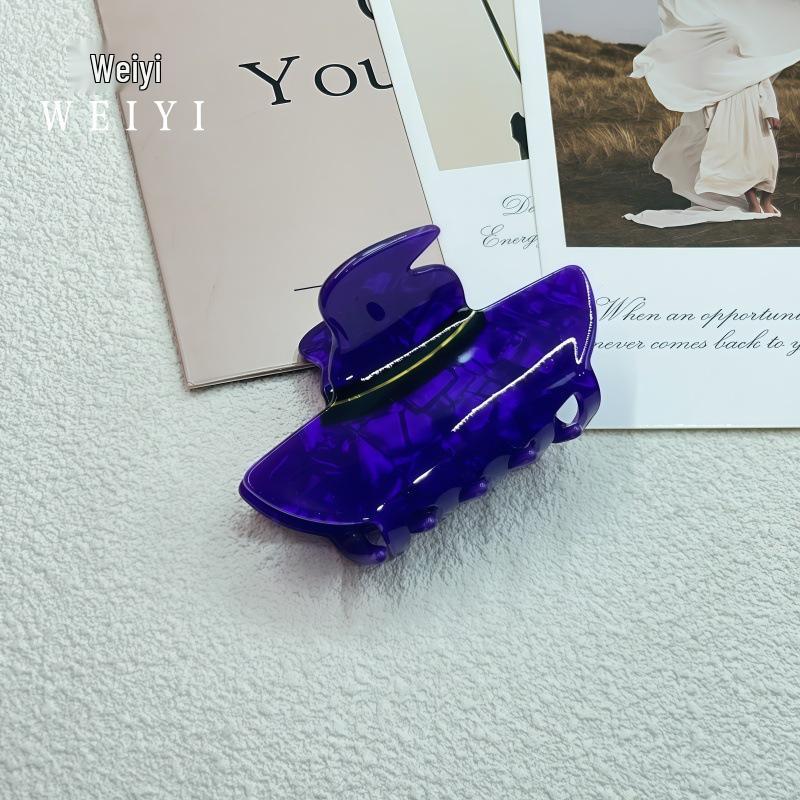 Cross-border Halloween Acrylic Hair Clips with Cartoon Witch Hat Design