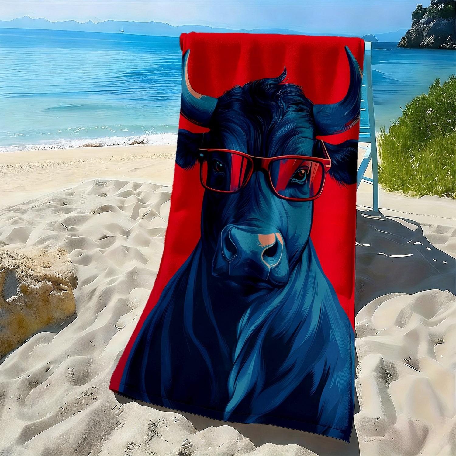 

Fashionable trendy glasses polyester microfiber beach towel is highly absorbent, suitable for swimming and beach outings W40*H60(CM)