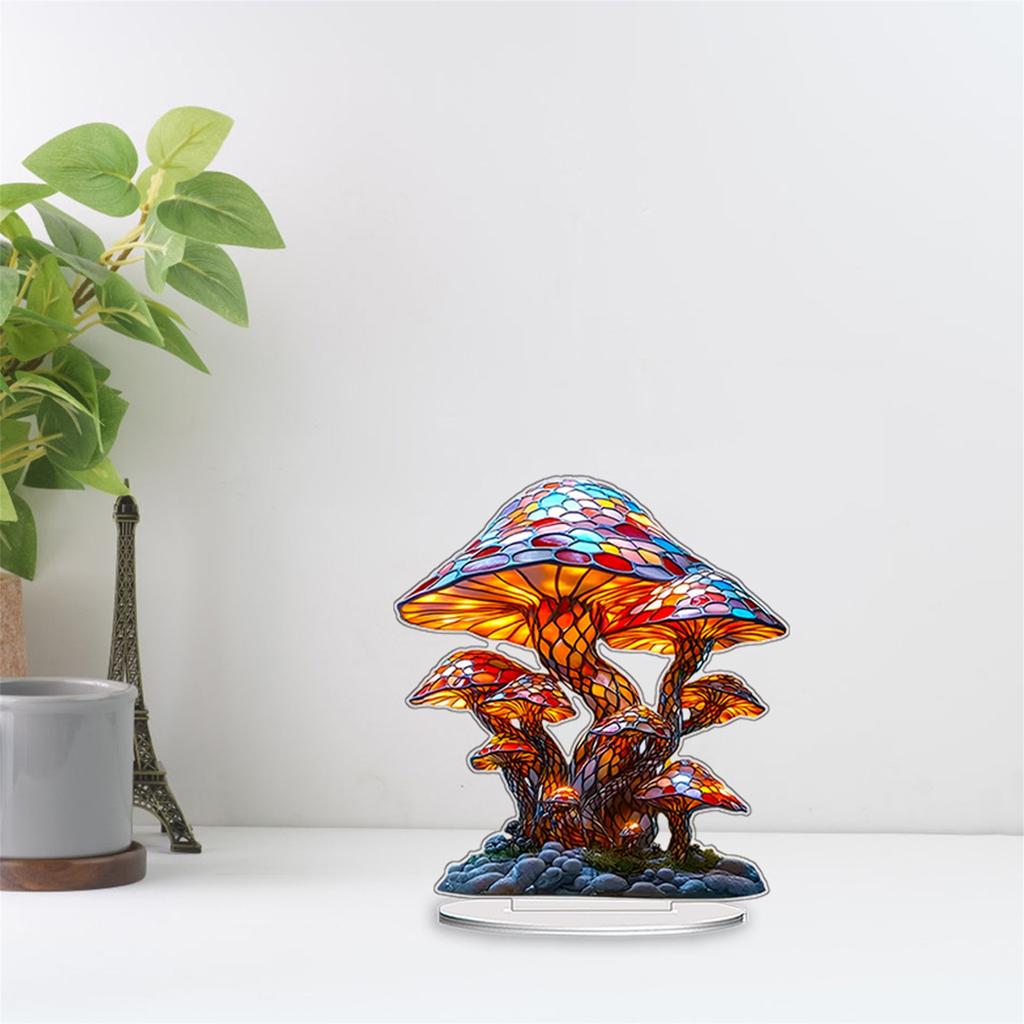 Colorful Mushroom Figurines for Home Decor Cute Desk Ornaments Modern Art Sculptures for Tabletop and Car Decoration