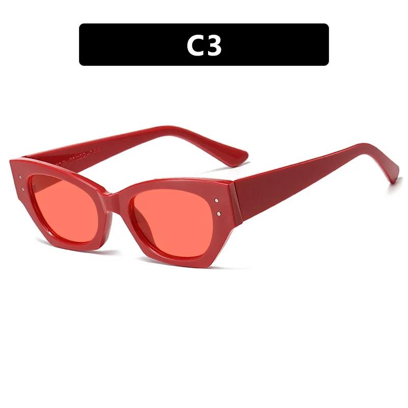  New Cat Eye Women Sunglasses Rice Nail Fashion Jelly White Color Shades UV400 Men Trending Gradient Sun Glasses