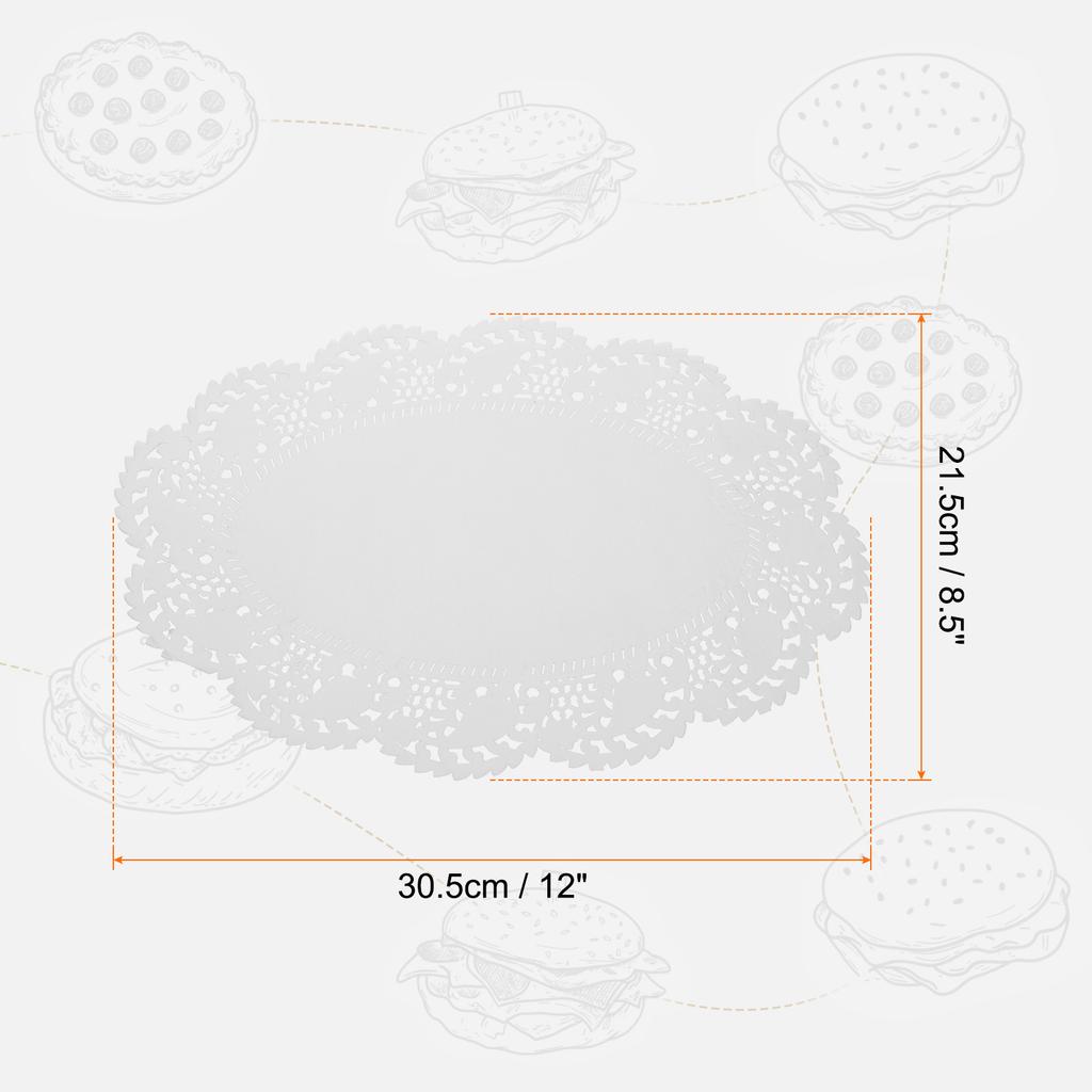 150/300pcs Lace Paper Doilies White Round/Oval/Rectangle Disposable Decorative Paper Placemats Hollow Flower Absorbing Papers