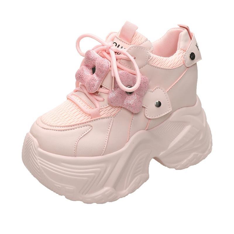 10CM Women Casual Platform Sneakers High Heels New Spring Sports Vulcanized Shoes Cute Trainers Chunky Sneakers Zapatos Mujer