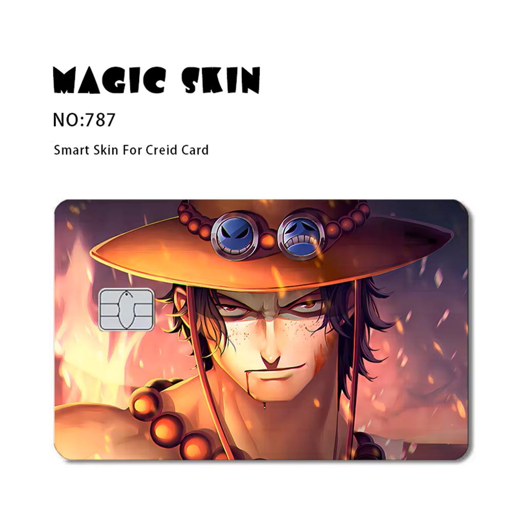 Anime One Piece Luffy Zoro Ace Robin Matte Pvc Sticker Film Tape Skin For Credit Card Debit Card Bank Crds Stickers Decal Toys