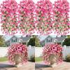 4 Bundles  Artificial Morning Glory Flowers Outdoor Fake Wildflowers For Garden Porch Home Hanging Decor Spring Summer