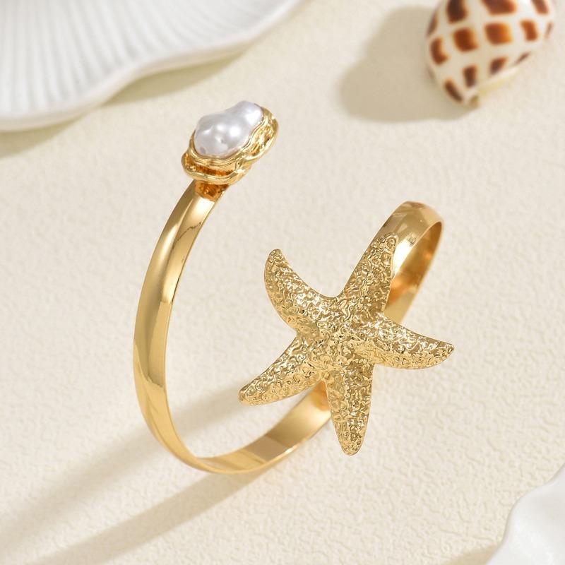 Metal starfish open bracelet new three-dimensional irregular niche design arm ring jewelry