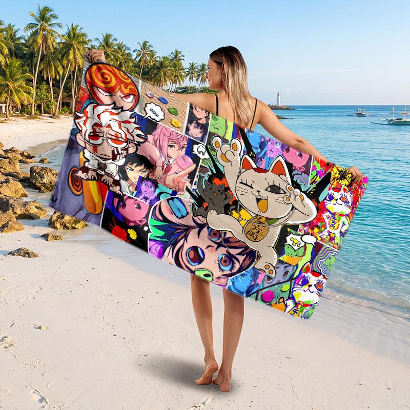 Large Beach TowelDandadan Soft Absorbent Towel Beach Bath Home Use
