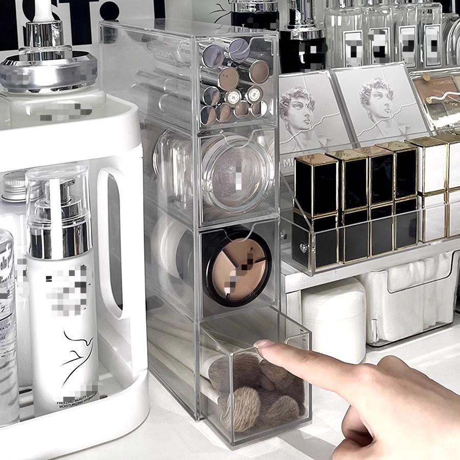 Desktop Gap Organizer Dust-Proof Transparent Multi-Layer Makeup Brush, Powder, Lipstick, and Cosmetic Drawer