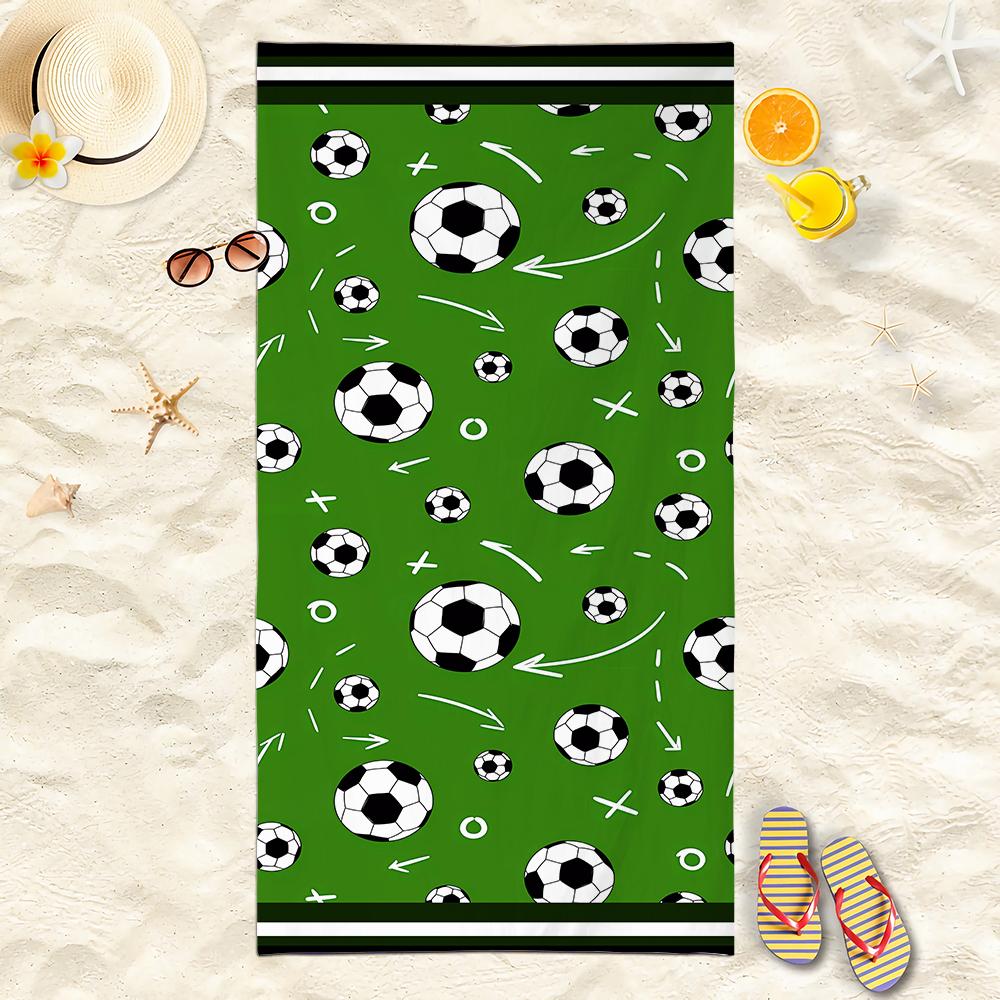 New Football Beach Towel Soccer Themed Microfiber Bath Towel for Adults Seaside Quick Dry Towel