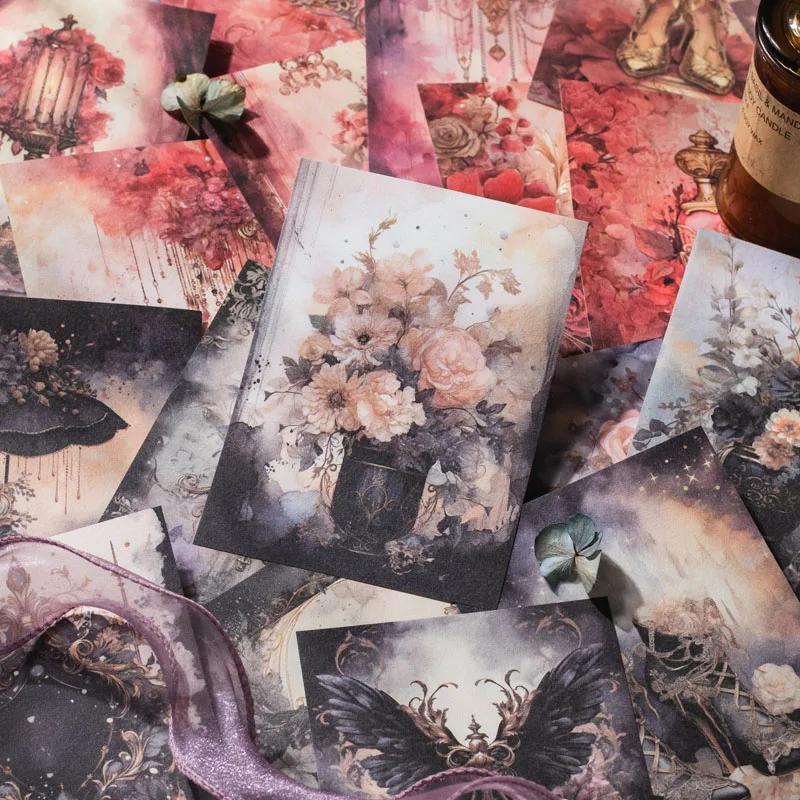 50pcs/pack Aesthetics Flowers Materials Paper Decor Scrapbooking Collage Stationery DIY Junk Journal Craft Light Paper