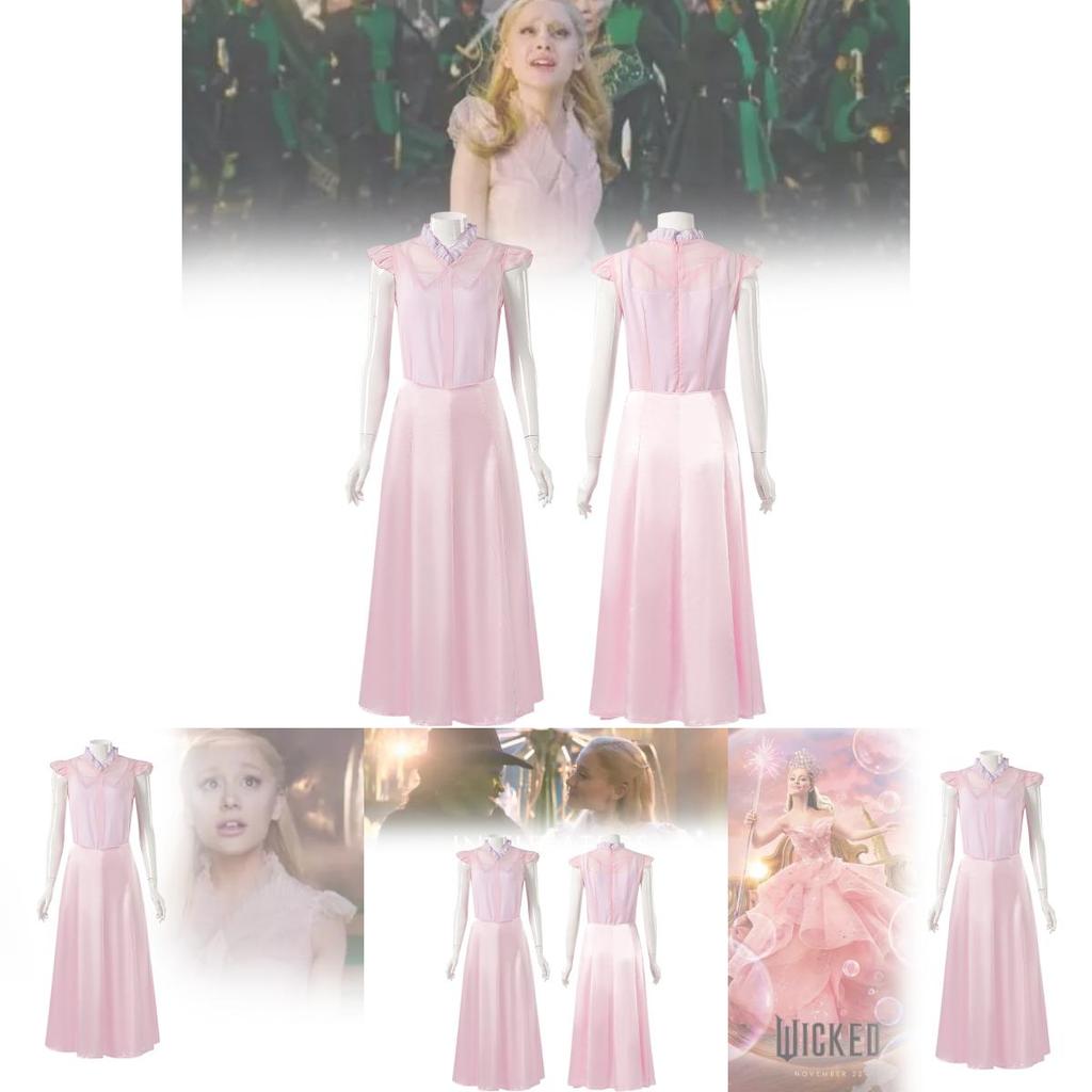 Enchanting Glinda Inspired Costume Dress For Halloween Retro Style Unisex Wearable Attire