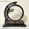 1pc, Su Embroidery Ornaments, Chinese Embroidery Crafts, Double Sided Embroidered Ornament, Solid Wood Desktop Decoration