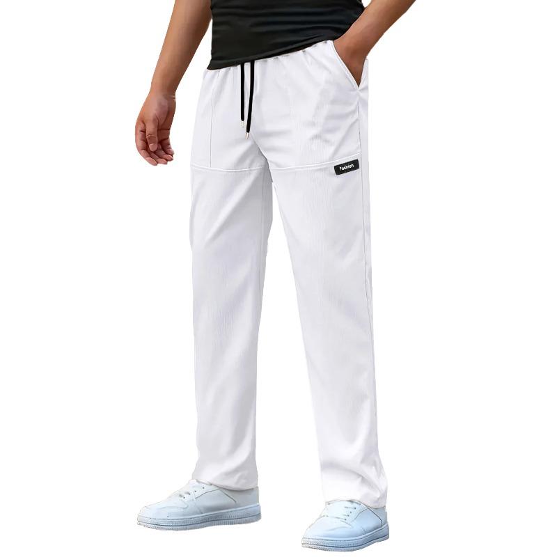

Men s Lightweight Pants Casual Loose Sports Trousers Men Casual Thin Straight Leg Pants Male Fashion Outdoor Joggers Pants 3XL білий