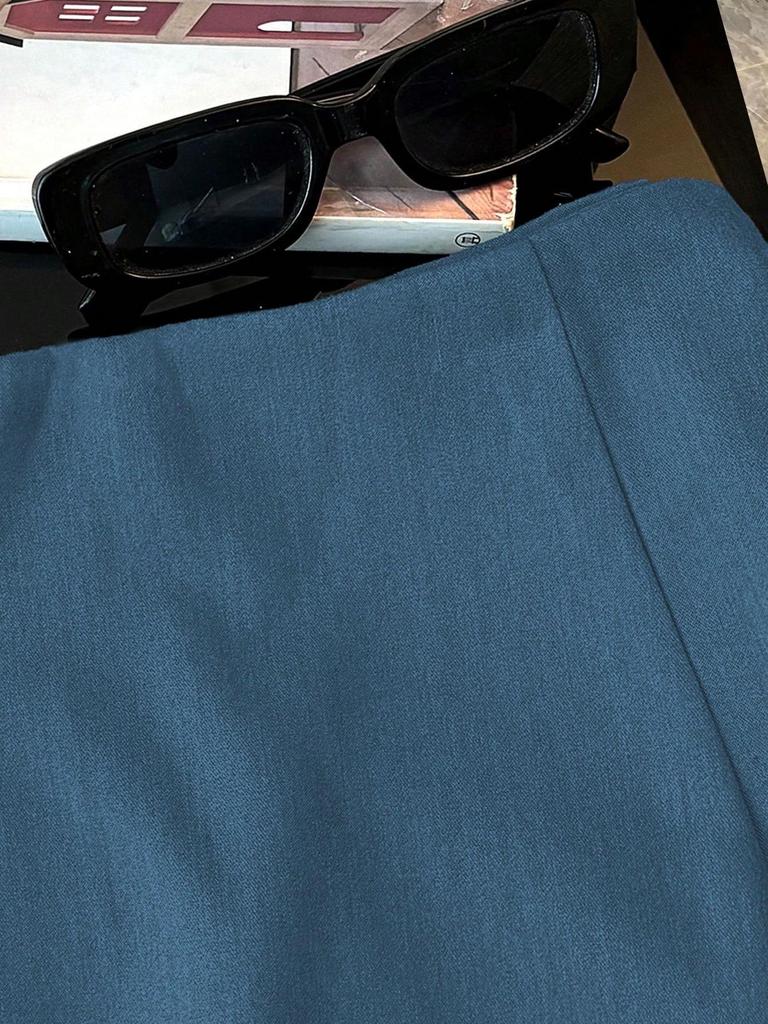 Korean Style High-Waisted A-Line Slimming Skirt with Anti-Exposure for Women