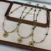Sunflower Natural Stone Beaded Necklace Women'S Niche Light Luxury Collarbone Chain Temperament Stacking Wear