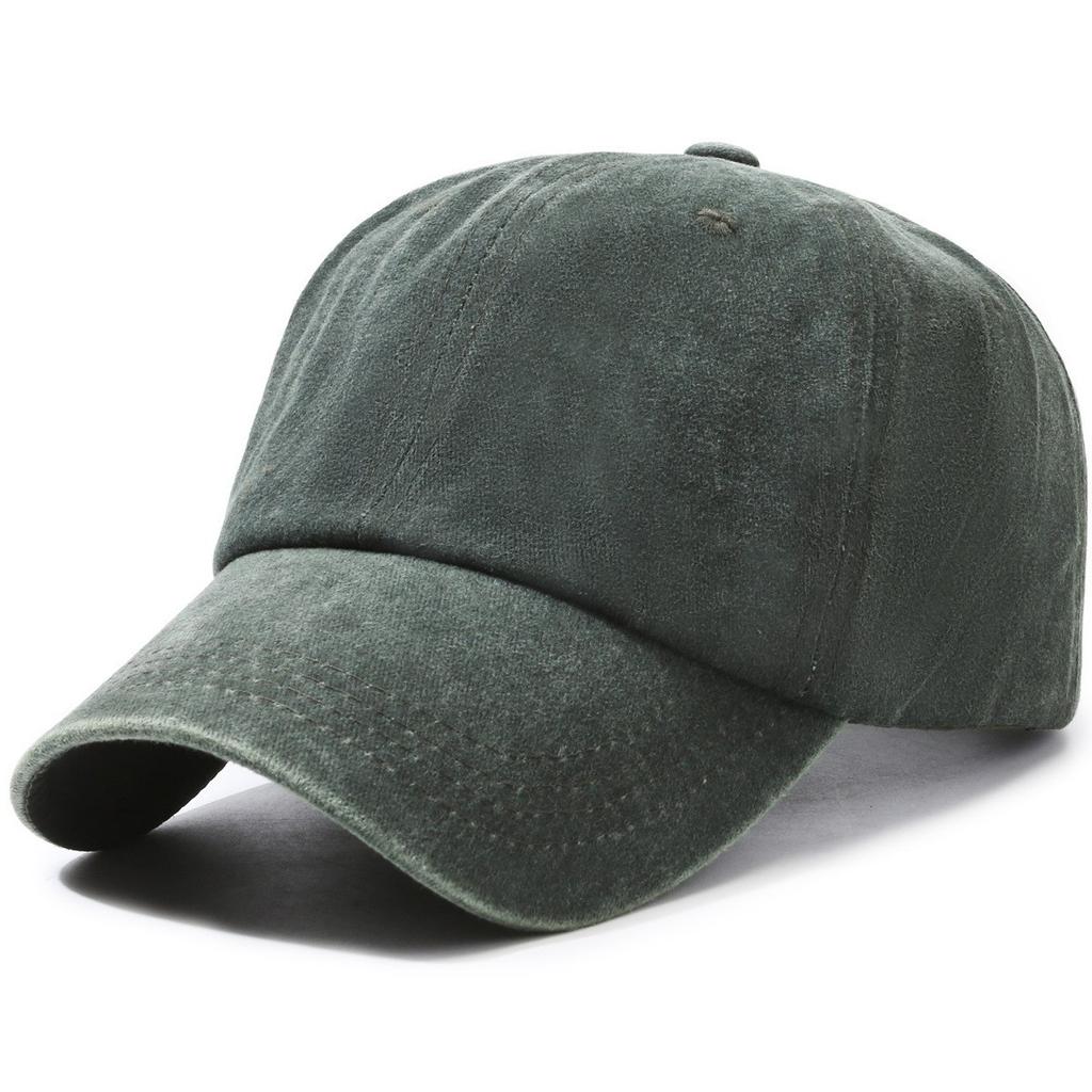 Processed Pure Color Washed Baseball Cap for Men and Women, Same Style Fashioneasiest for Match Small Single Processing Large Head Circumference