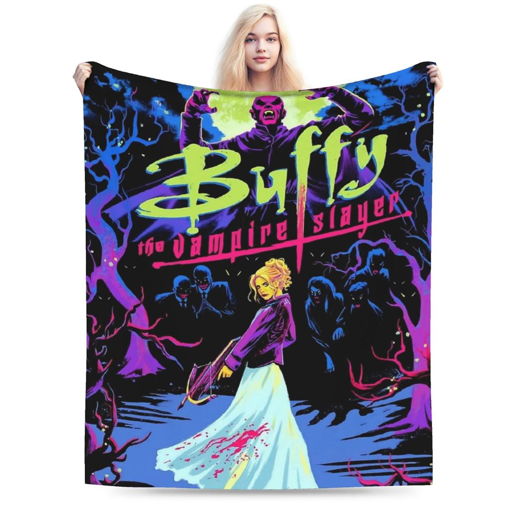 Buffy the Vampires Slayer Blankets Flannel Horor Movie  Multifunction Super Warm Throw Blanket for Bed Bedroom Rug Piece
