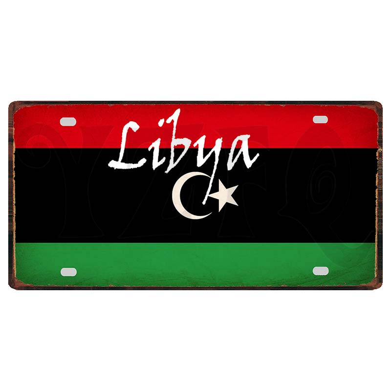 YZFQCuba Jemen Haiti Bahamas Uruguay Nationalflagga Metall Vintage Resesouvenir Väggbutik Hem Konstdekor 30X15CM DC-1416B