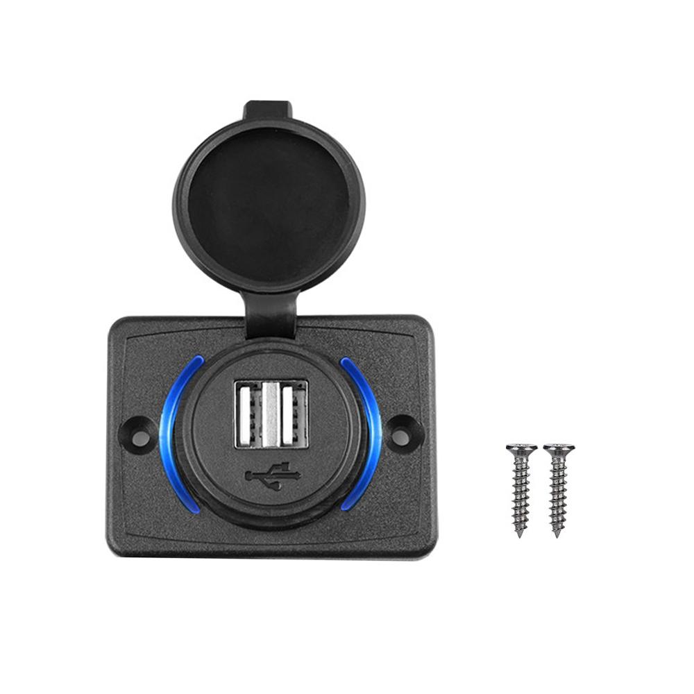 

Автомобильное зарядное устройство с двумя USB-портами, быстрая зарядка QC 3.0 со сдвижной крышкой, 36 Вт, водонепроницаемое, 12 В, 24 В, быстрое зарядное устройство USB для автомобиля, лодки, автобуса, автофургона