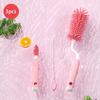 3-Piece Silicone Bottle Brush 360° Rotating Baby Nipple Brush Washing Cup Brush Bottle Cleaning Brush Set