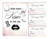 Inkdotpot How Many Kisses in The Jar Lingerie Shower Bridal Shower Game White 1 Sign + 30 Cards