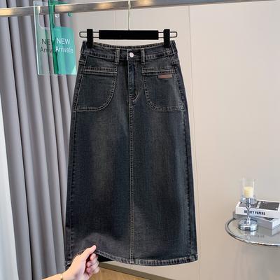 DIMANAF 2025 Plus Size New Spring Denim Skirts Women A-Line Fashion Loose Skirt High Waist Vintage 5XL