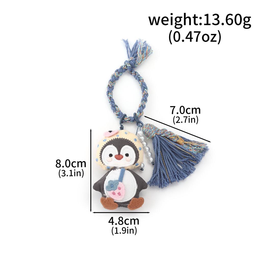 Cute Tassel Penguin Bear Elephant Rabbit Bag Charm DIY Handmade Girl Pendant Car Christmas Tree Ornament Gift Bag Charm