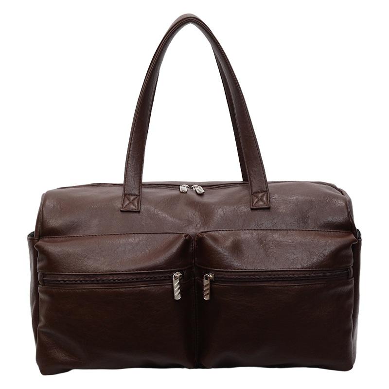 Textured retro large-capacity travel bag, new commuter handbag storage shoulder tote bag