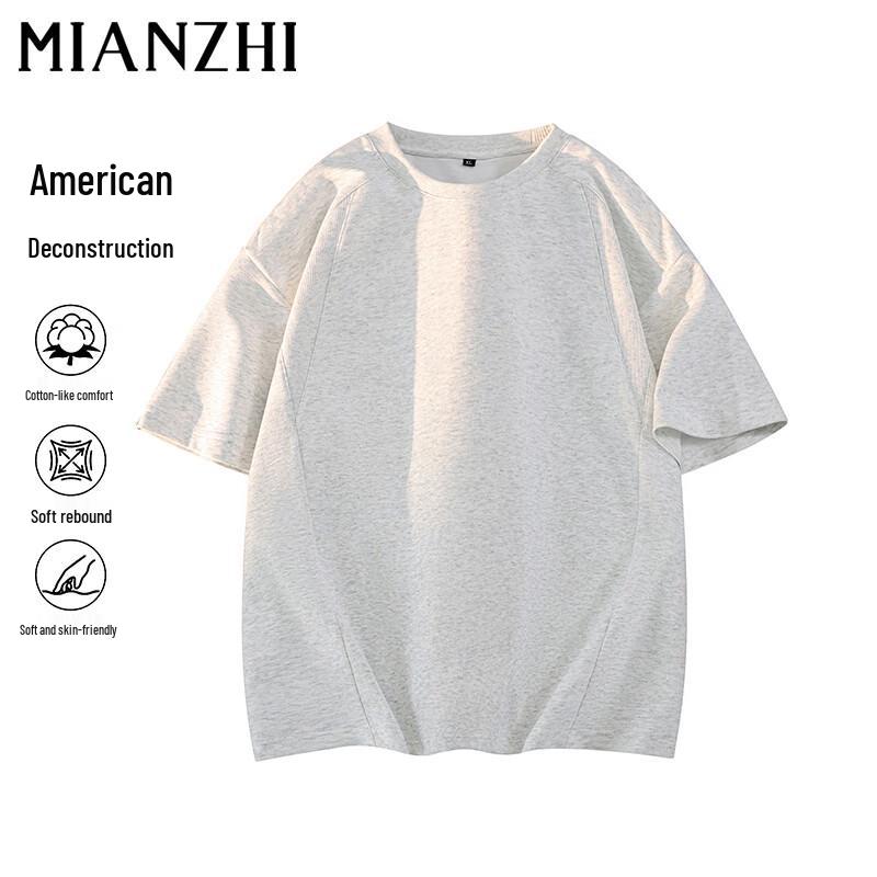 Men s Cotton-Blend Round Neck Short Sleeve T-Shirt L