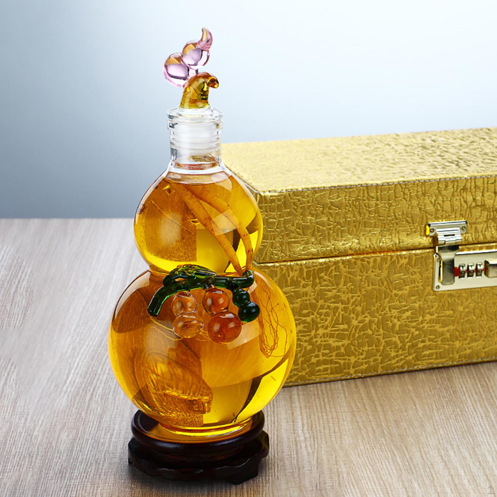 Glass Decanter Gourd Shaped for Rum Wine Carafe Bar Bottle 1000ml