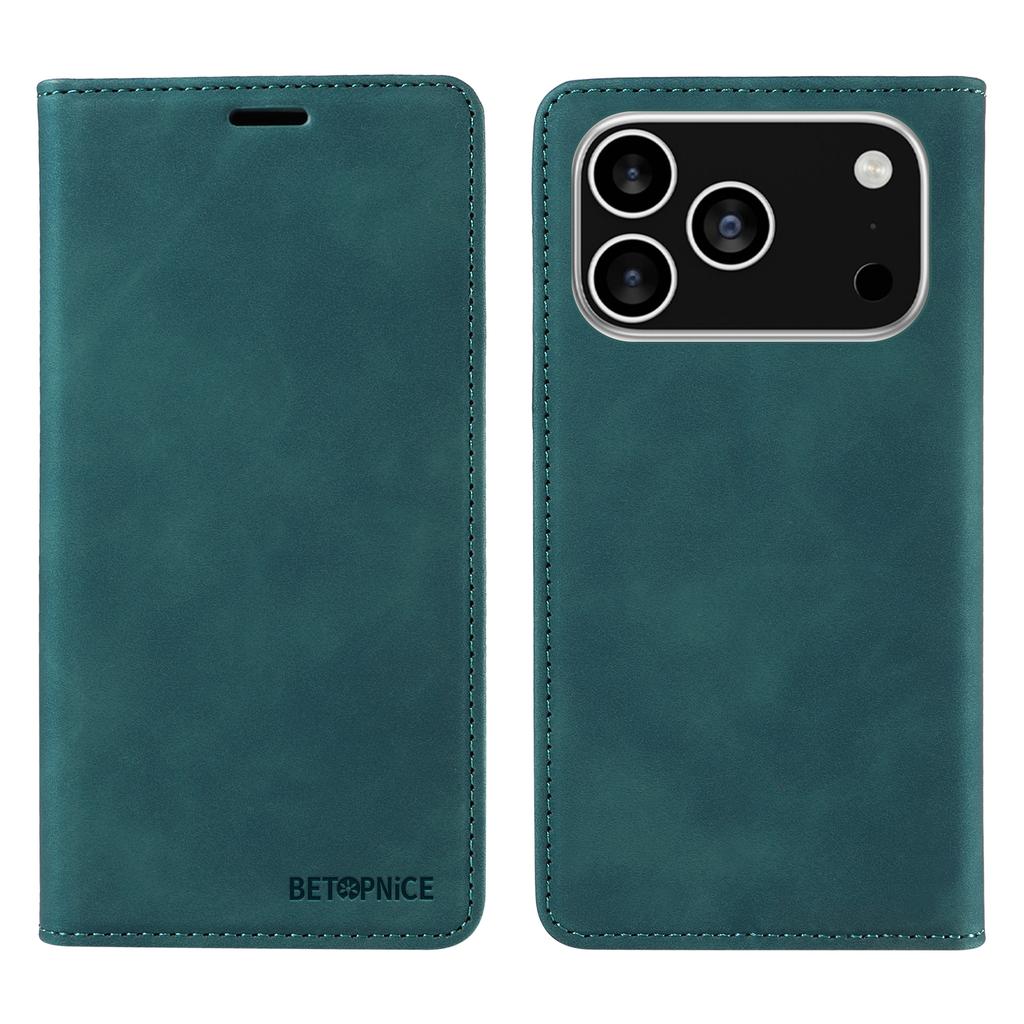 For iPhone 17 Pro Case BETOPNICE Magnetic Closure RFID Blocking Wallet Stand Leather Phone Cover