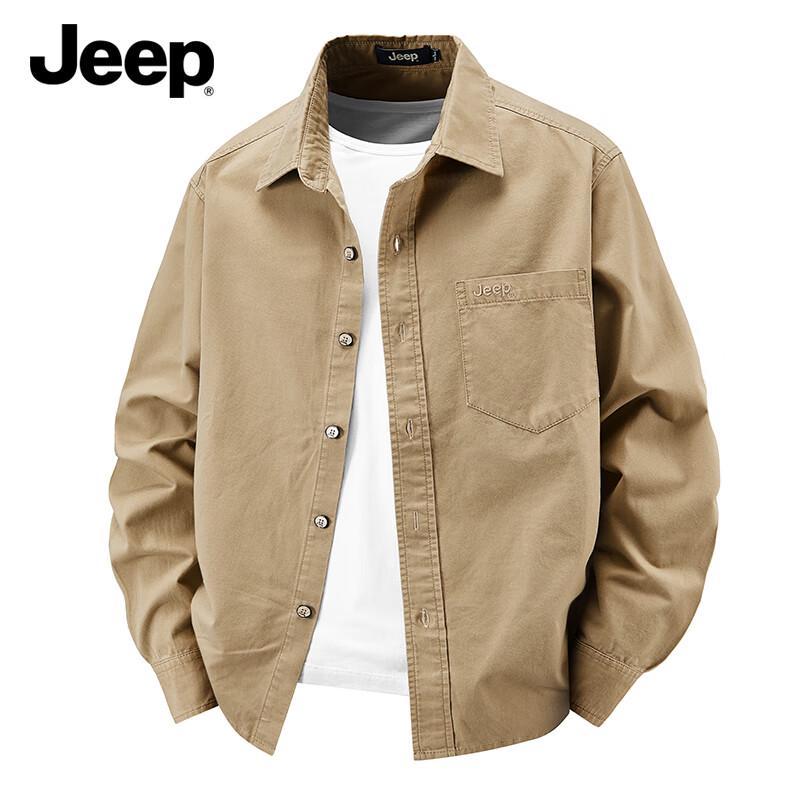 JEEP Men's Long Sleeve Cotton Workwear Shirt