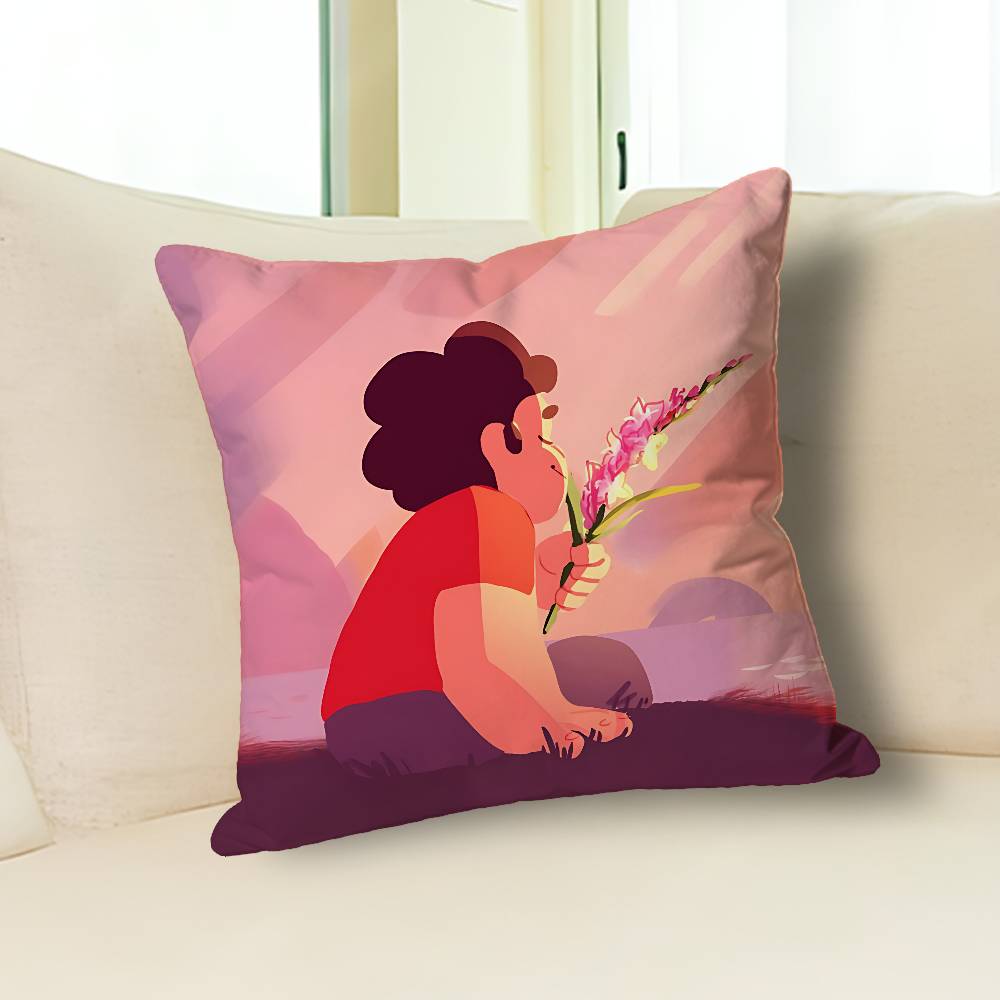 S-Steven Cartoon U-Universe Pillow Cases for Bedroom Living Room Sofa Home Decor Polyester Cushion Cover with Zipper