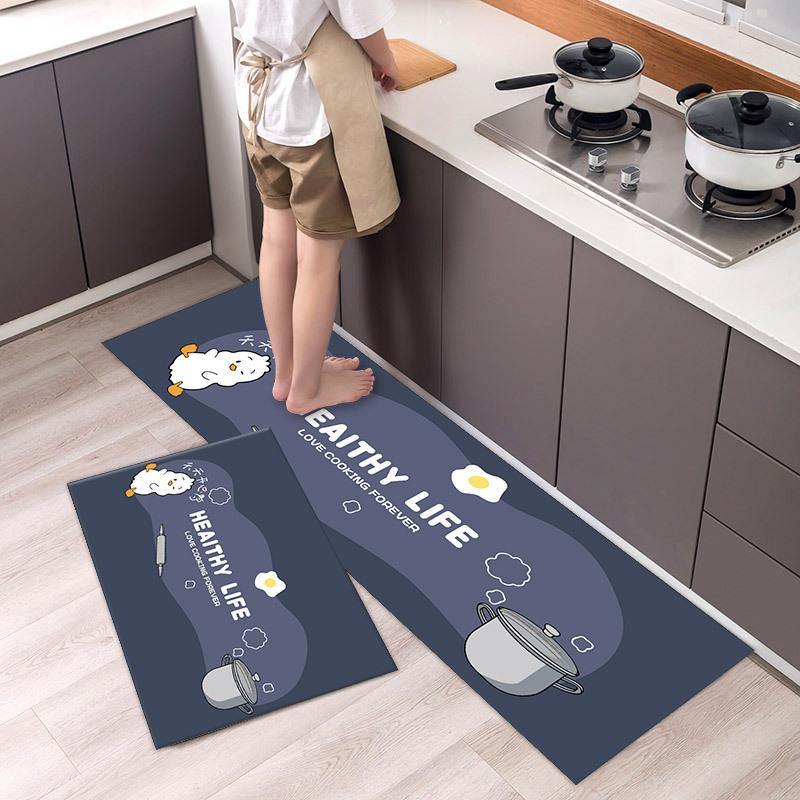 Anti Fatigue Kitchen Rugs, OneHouse plant Print Waterproof Non-Slip Thick Cushioned Kitchen Mat Heavy Duty Comfort Standing Mat for Kitchen
