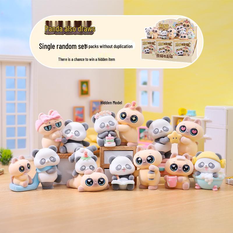 Chao Wan Super Stable Emotion Little Fairy Luo - Second Wave Flocked Blind Box Cute Desktop Decoration Ornament.